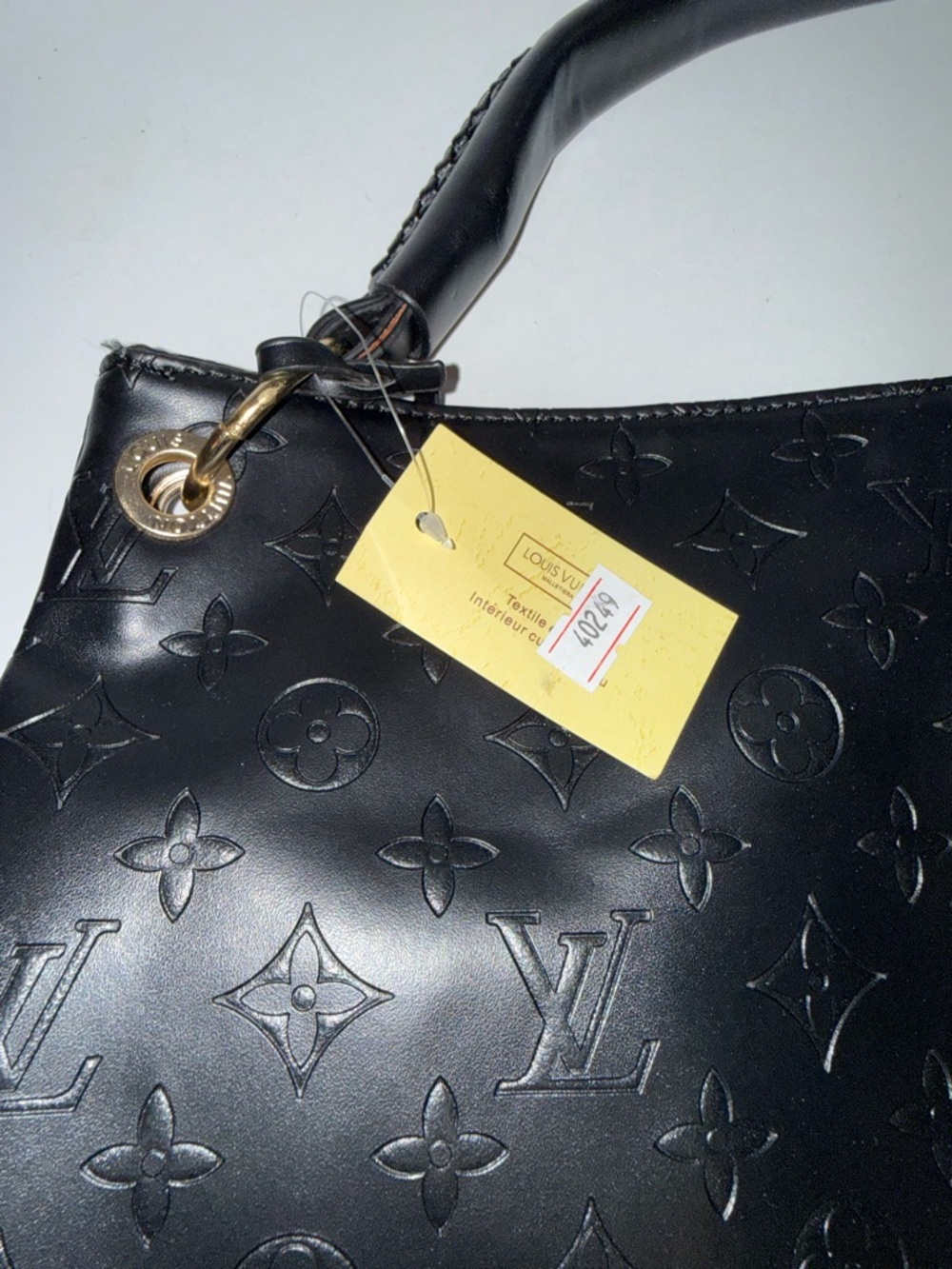Black Monogram Embossed Leather Shoulder Bag - Picture 2 of 5